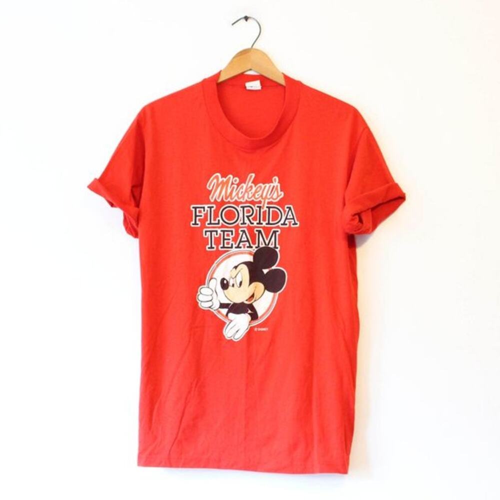 Vintage Walt Disney World Florida Team Mickey Mouse T Shirt Large